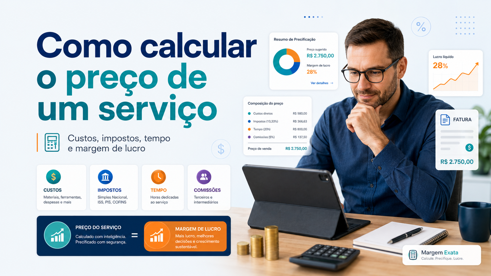 Capa do artigo Como precificar um serviço sem trabalhar no prejuízo